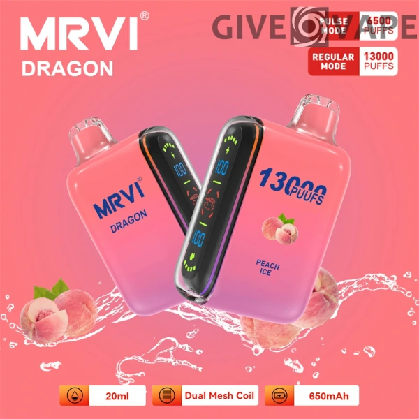 MRVI Dragon 13000 Puffs Dual Mesh Digital Screen 2% 5% Nikotinarm, wiederaufladbar, Einweg-Vapes, Pen, Großpackung, Großhandel kaufen – GiveVape – 3