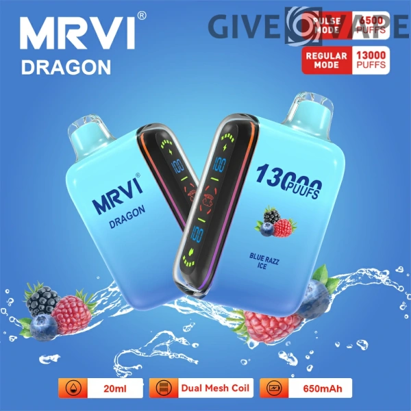 MRVI Dragon 13000 Puffs Dual Mesh Digital Screen 2% 5% Nikotinarm, wiederaufladbar, Einweg-Vapes, Pen, Großpackung, Großhandel kaufen – GiveVape – 4