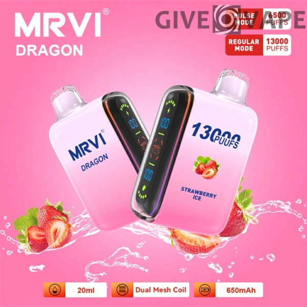 MRVI Dragon 13000 Puffs Dual Mesh Digital Screen 2% 5% Nikotinarm, wiederaufladbar, Einweg-Vapes, Pen, Großpackung, Großhandel kaufen – GiveVape – 5