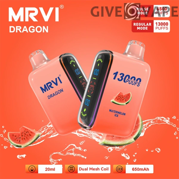 MRVI Dragon 13000 Puffs Dual Mesh Digital Screen 2% 5% Nikotinarm, wiederaufladbar, Einweg-Vapes, Pen, Großpackung, Großhandel kaufen – GiveVape – 6