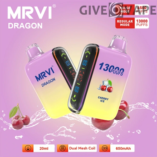 MRVI Dragon 13000 Puffs Dual Mesh Digital Screen 2% 5% Nikotinarm, wiederaufladbar, Einweg-Vapes, Pen, Großpackung, Großhandel kaufen – GiveVape – 7