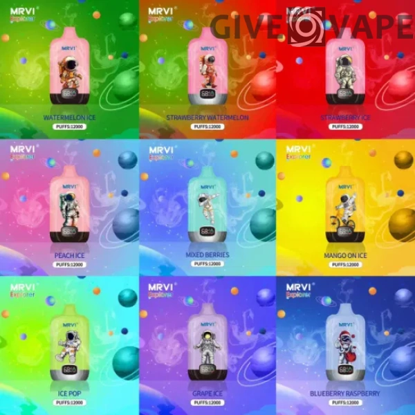 MRVI Explorer 12000 Puffs Digitaler Bildschirm 2% 3% 5% Nikotinarm, wiederaufladbar, Einweg-Vapes, Pen, Großpackung, Großhandel kaufen – GiveVape – 1