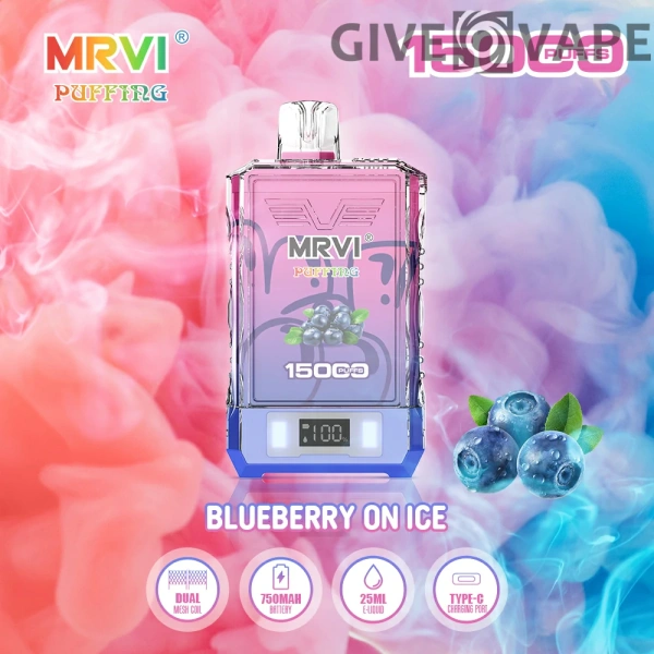 MRVI Puffing 15000 Puffs Dual Mesh Digital Screen 2% 5% Nikotinarm, wiederaufladbar, Einweg-Vapes, Pen, Großpackung, Großhandel kaufen – GiveVape – 2