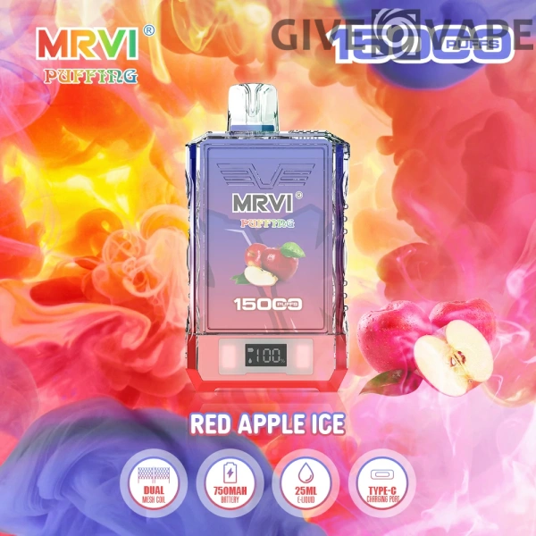 MRVI Puffing 15000 Puffs Dual Mesh Digital Screen 2% 5% Nikotinarm, wiederaufladbar, Einweg-Vapes, Pen, Großpackung, Großhandel kaufen – GiveVape – 6