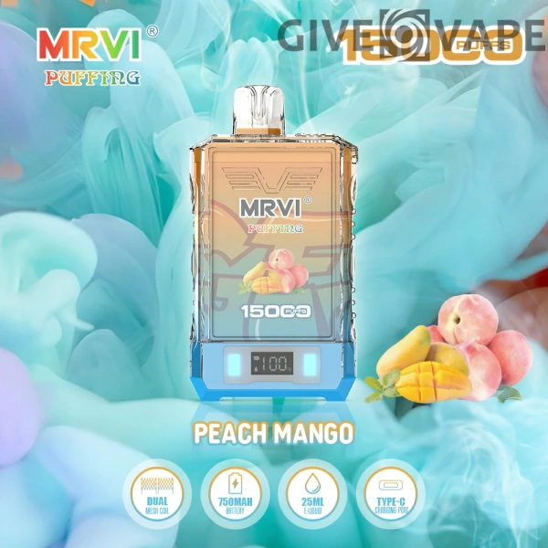 MRVI Puffing 15000 Puffs Dual Mesh Digital Screen 2% 5% Nikotinarm, wiederaufladbar, Einweg-Vapes, Pen, Großpackung, Großhandel kaufen – GiveVape – 7