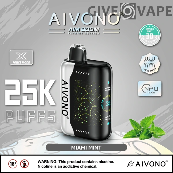 AIVONO AIM BOOM 25000 Puffs Dual Mesh Digital Screen 0% 2% 3% 5% Nikotinarm, wiederaufladbar, Einweg-Vapes, Pen, Großpackung, Großhandel kaufen – GiveVape – 10