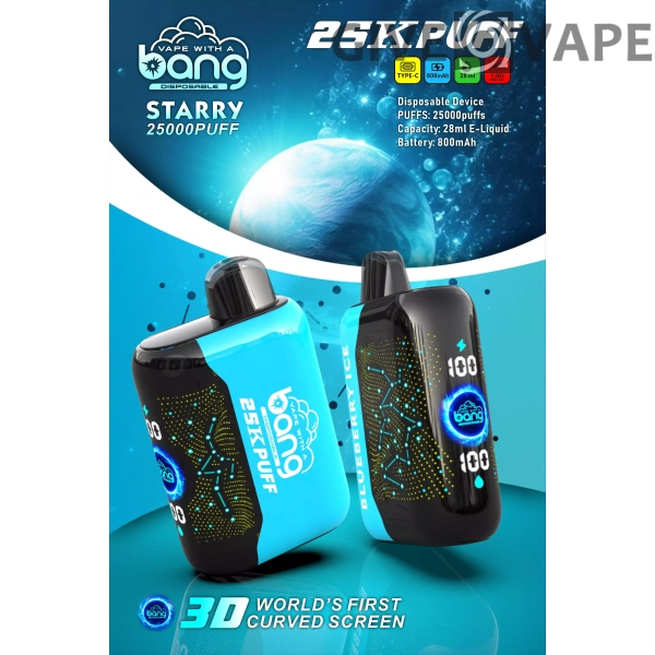 Bang Starry 25000 Puffs 3D-gebogener Bildschirm 0% 2% 3% 5% Nikotinarm, wiederaufladbar, Einweg-Vapes, Pen, Großpackung, Großhandel kaufen – GiveVape – 11
