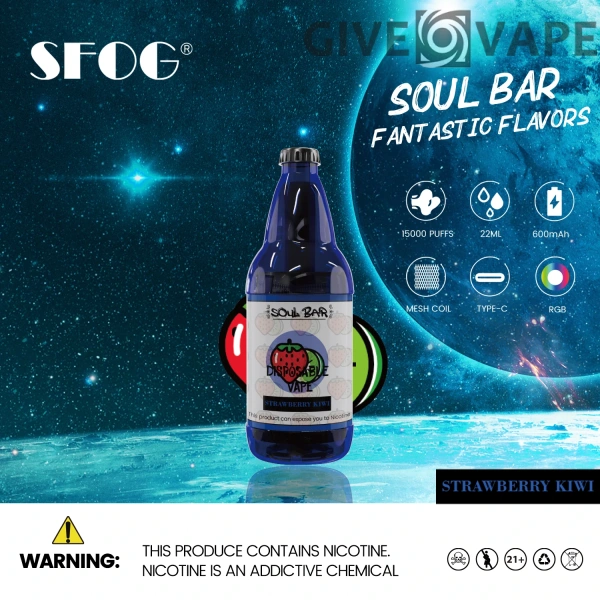 SFOG SOUL BAR 15000 Puffs RGB 5% Nikotinarm, wiederaufladbar, Einweg-Vapes, Pen, Großpackung, Großhandel kaufen – GiveVape – 3
