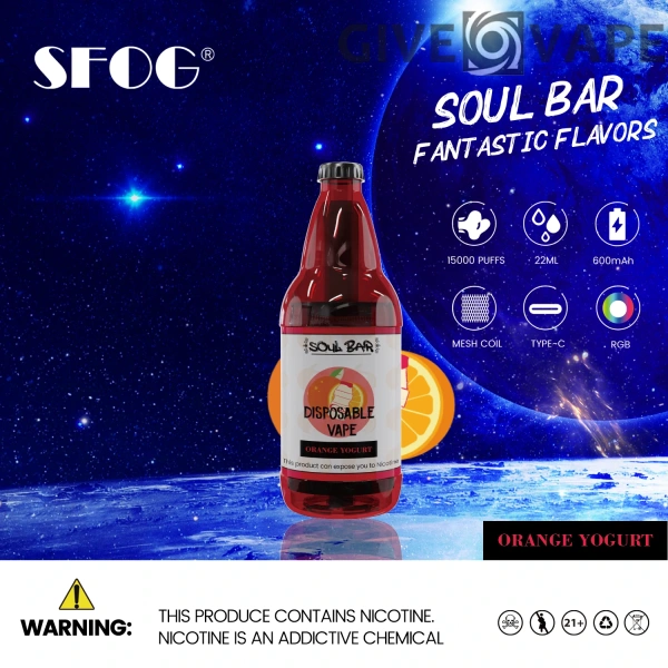 SFOG SOUL BAR 15000 Puffs RGB 5% Nikotinarm, wiederaufladbar, Einweg-Vapes, Pen, Großpackung, Großhandel kaufen – GiveVape – 4