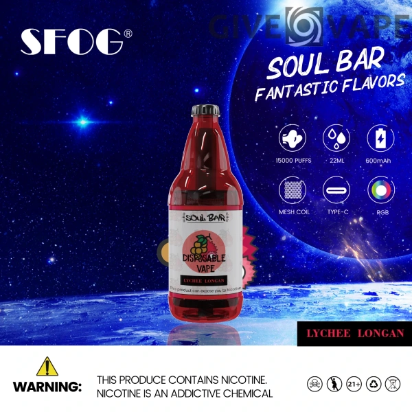 SFOG SOUL BAR 15000 Puffs RGB 5% Nikotinarm, wiederaufladbar, Einweg-Vapes, Pen, Großpackung, Großhandel kaufen – GiveVape – 9